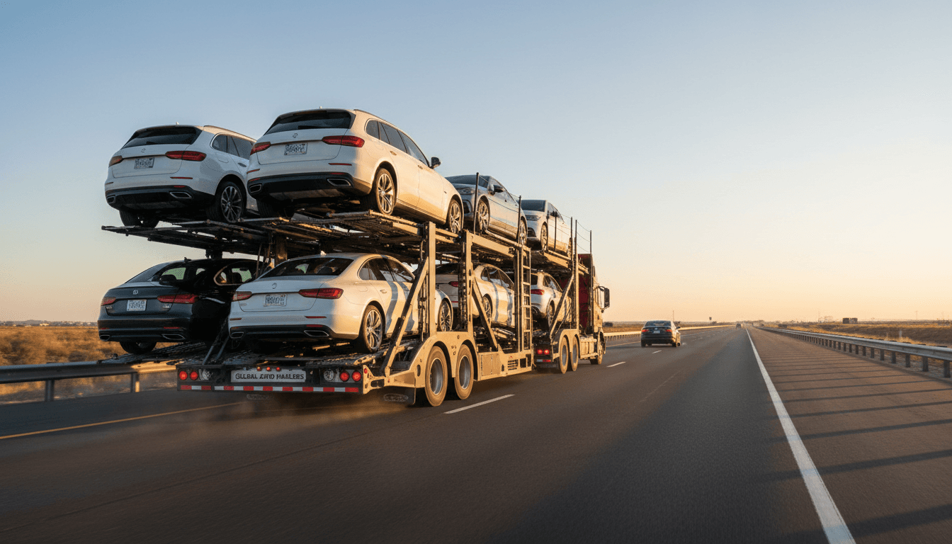 On The Run Transport truck hauling shipping container on regional highway